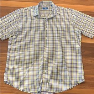 Toscano Short Sleeve Plaid Button Down - M